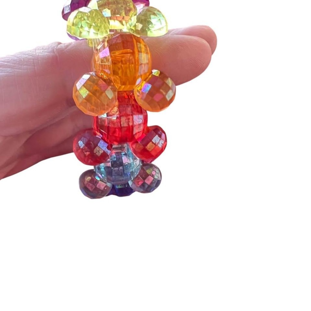 Disney Parks Mickey Mouse‎ Stretch Bracelet Head Ears Plastic Rainbow Icon